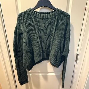 We The Free Cable Knit Sweater - Green